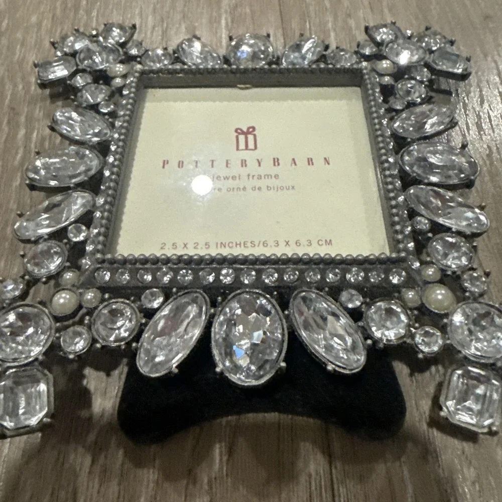 POTTERY BARN w/ORIG TAG JEWELED CRYSTAL RHINESTONE SPARKLE PICTURE PHOTO FRAME